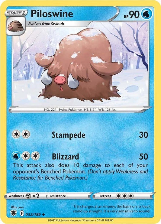 Piloswine 032/189 Uncommon Astral Radiance Pokémon card