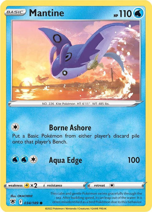 Mantine 034/189 Common Astral Radiance Pokémon card