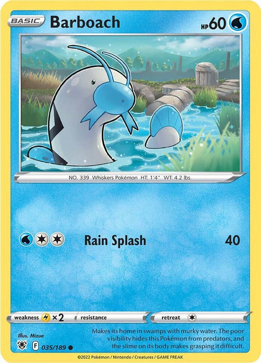 Barboach 035/189 Common Astral Radiance Pokémon card