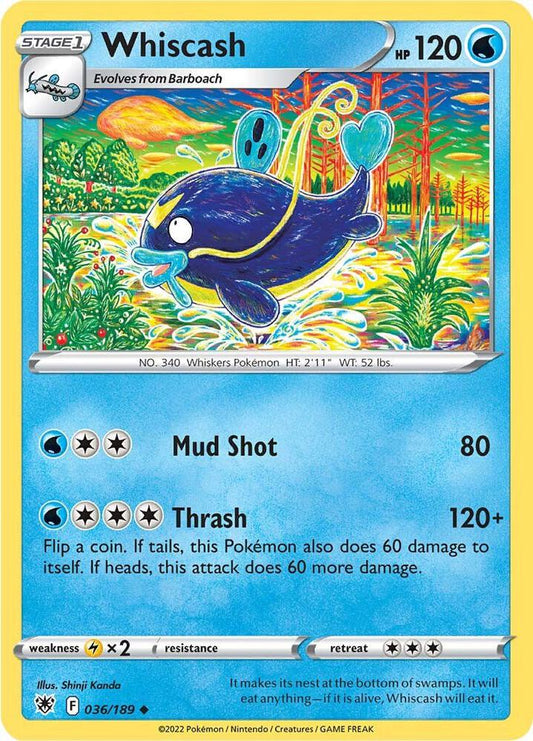 Whiscash 036/189 Uncommon Astral Radiance Pokémon card