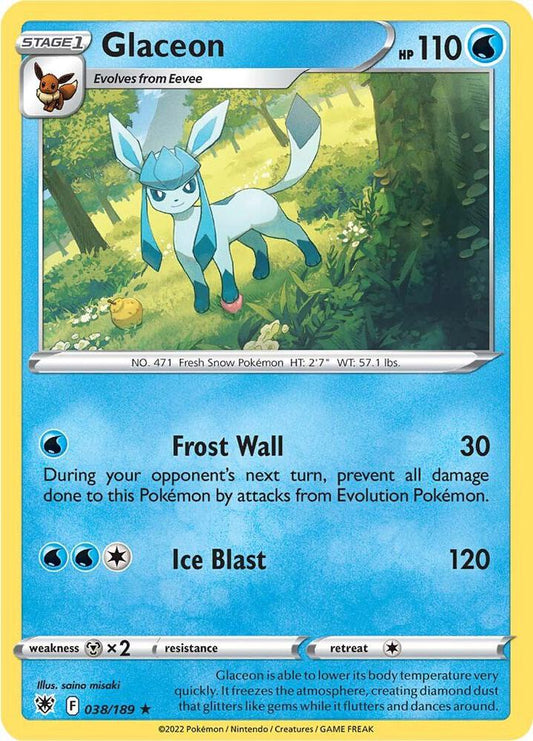 Glaceon 038/189 Rare Astral Radiance Pokémon card