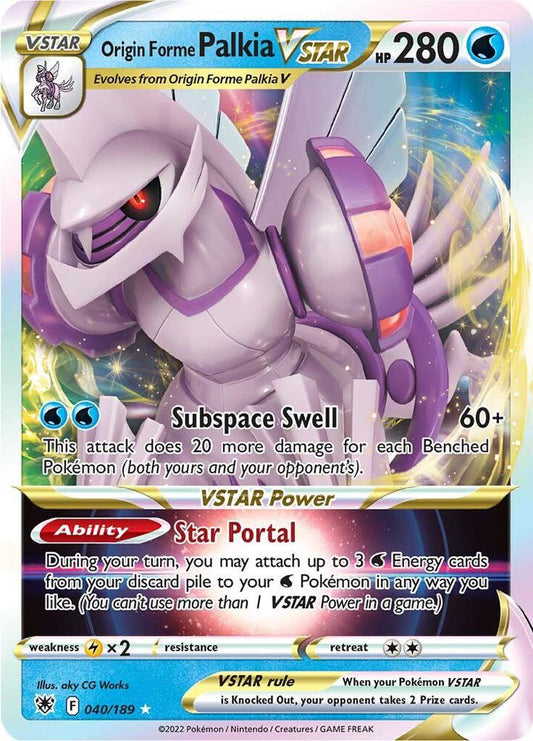 Origin Forme Palkia VSTAR 040/189 Ultra Rare Astral Radiance Pokémon card