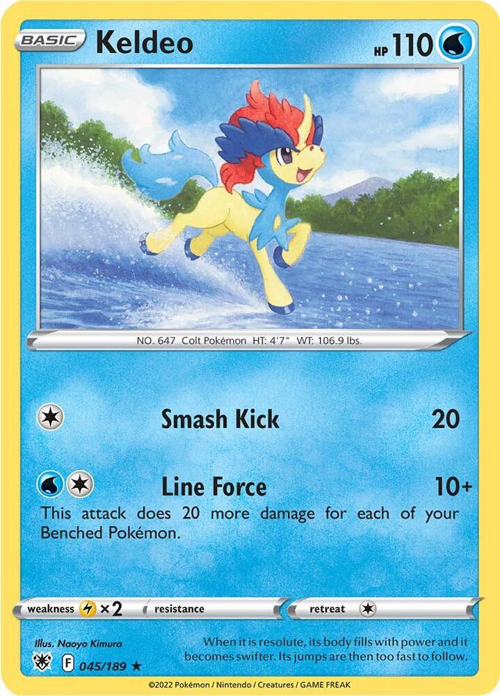 Keldeo 045/189 Holo Rare Astral Radiance Pokémon card