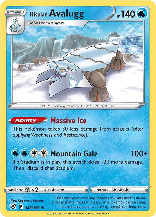 Hisuian Avalugg 048/189 Rare Astral Radiance Pokémon card