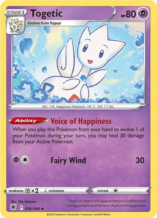 Togetic 056/189 Uncommon Astral Radiance Pokémon card