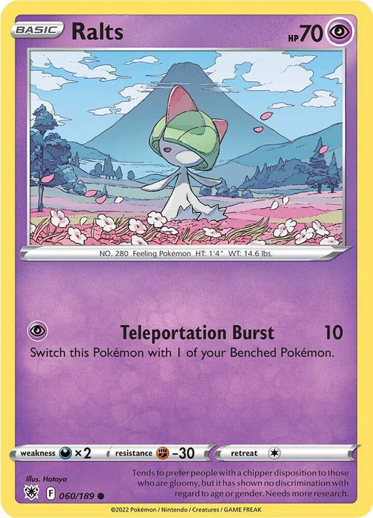 Ralts 060/189 Common Astral Radiance Pokémon card