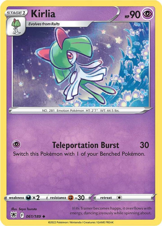 Kirlia 061/189 Uncommon Astral Radiance Pokémon card