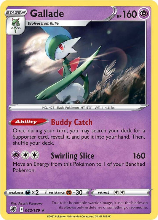 Gallade 062/189 Holo Rare Astral Radiance Pokémon card