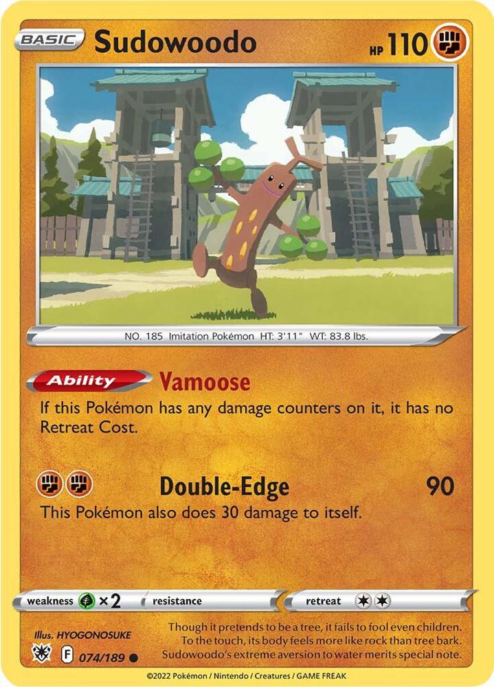 Sudowoodo 074/189 Common Astral Radiance Pokémon card