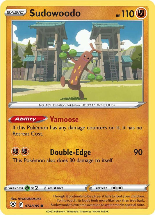 Sudowoodo 074/189 Common Astral Radiance Pokémon card