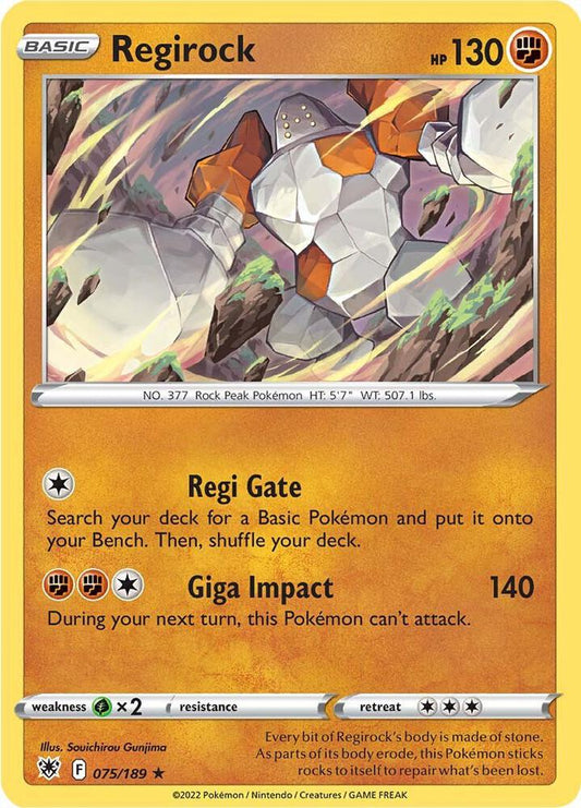 Regirock 075/189 Rare Astral Radiance Pokémon card