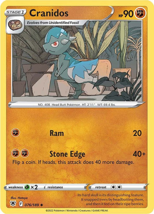 Cranidos 076/189 Uncommon Astral Radiance Pokémon card