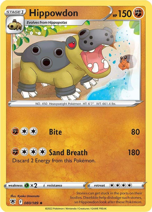 Hippowdon 080/189 Uncommon Astral Radiance Pokémon card