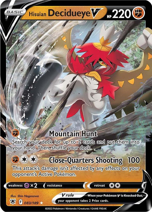 Hisuian Decidueye V 083/189 Ultra Rare Astral Radiance Pokémon card