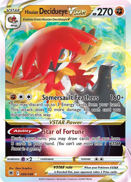 Hisuian Decidueye VSTAR 084/189 Ultra Rare Astral Radiance Pokémon card