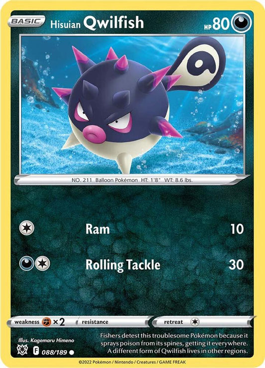 Hisuian Qwilfish (88) 088/189 Common Astral Radiance Pokémon card