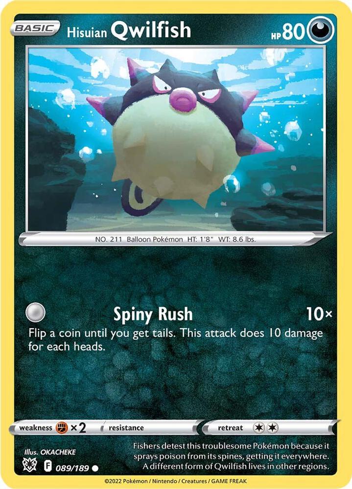 Hisuian Qwilfish (89) 089/189 Common Astral Radiance Pokémon card