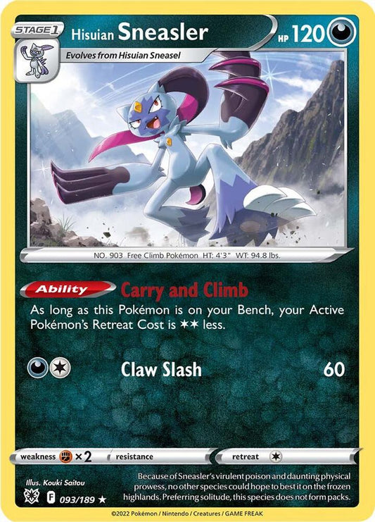 Hisuian Sneasler 093/189 Holo Rare Astral Radiance Pokémon card