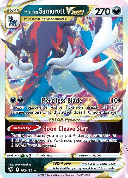 Hisuian Samurott VSTAR 102/189 Ultra Rare Astral Radiance Pokémon card
