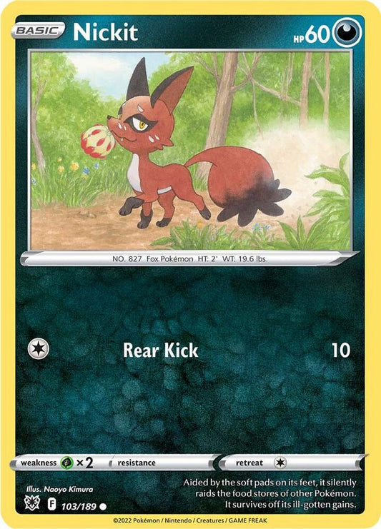 Nickit 103/189 Common Astral Radiance Pokémon card