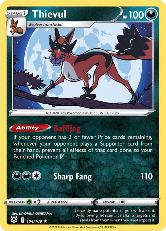 Thievul 104/189 Rare Astral Radiance Pokémon card