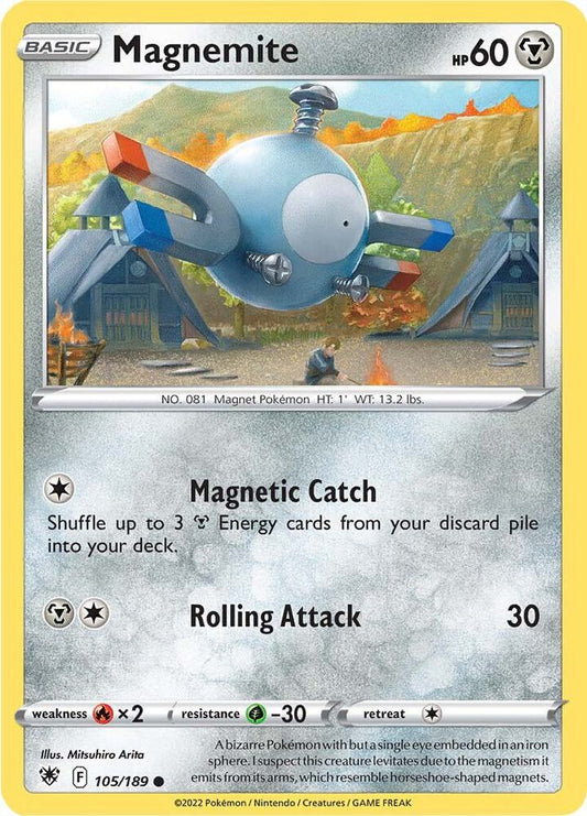 Magnemite 105/189 Common Astral Radiance Pokémon card