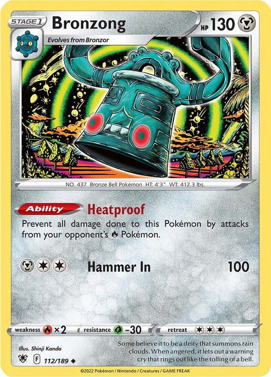 Bronzong 112/189 Uncommon Astral Radiance Pokémon card