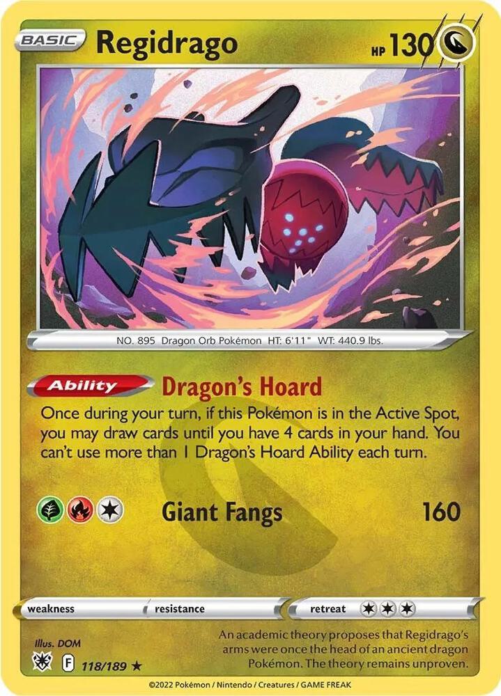 Regidrago 118/189 Rare Astral Radiance Pokémon card