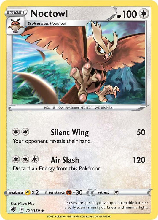 Noctowl 121/189 Uncommon Astral Radiance Pokémon card