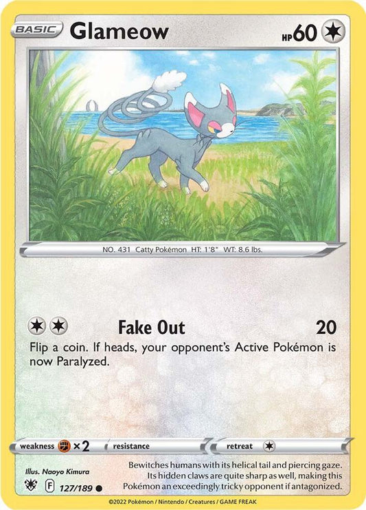 Glameow 127/189 Common Astral Radiance Pokémon card