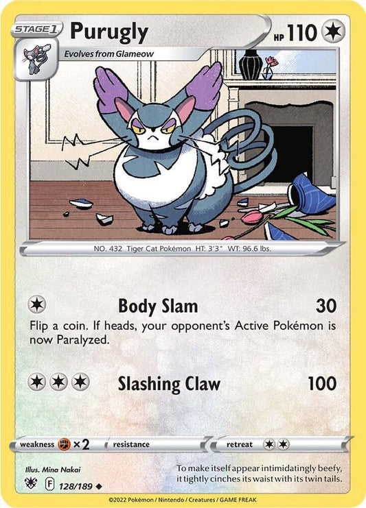 Purugly 128/189 Uncommon Astral Radiance Pokémon card