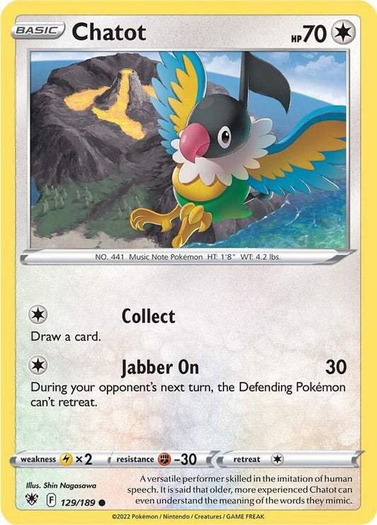 Chatot 129/189 Common Astral Radiance Pokémon card