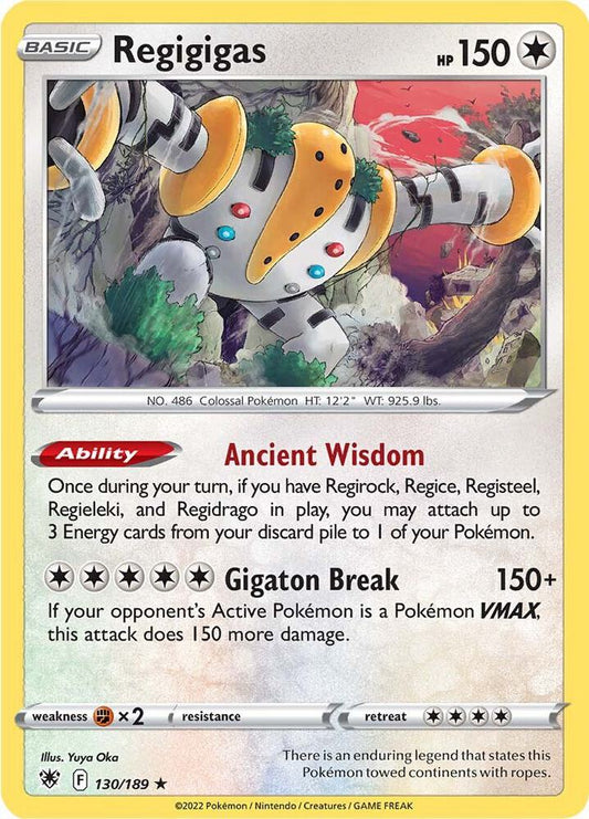 Regigigas 130/189 Holo Rare Astral Radiance Pokémon card