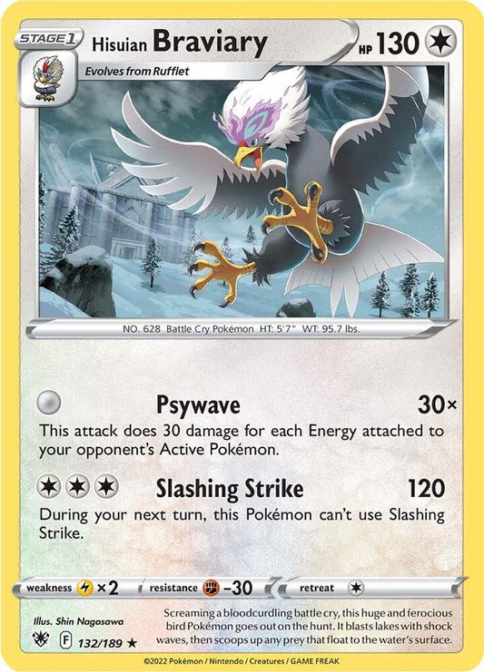 Hisuian Braviary 132/189 Rare Astral Radiance Pokémon card