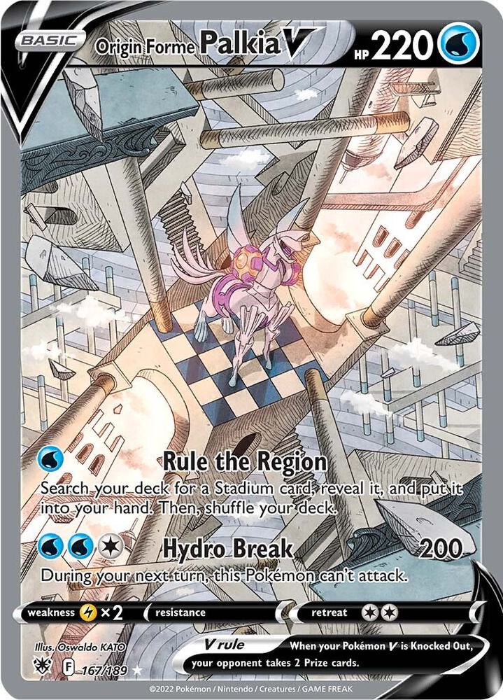 Origin Forme Palkia V (Alternate Full Art) 167/189 Ultra Rare Astral Radiance Pokémon card