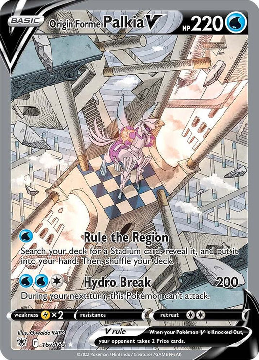 Origin Forme Palkia V (Alternate Full Art) 167/189 Ultra Rare Astral Radiance Pokémon card