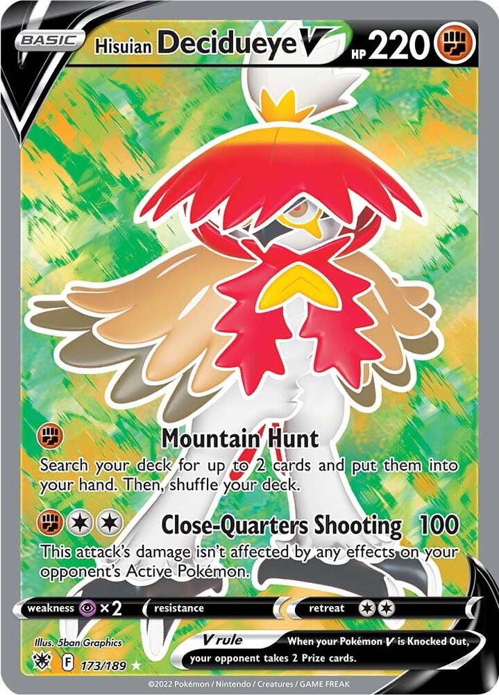 Hisuian Decidueye V (Full Art) - 173/189 Ultra Rare SWSH10: Astral Radiance