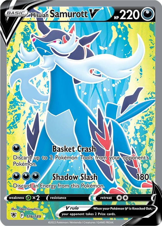 Hisuian Samurott V (Full Art) 176/189 Ultra Rare Astral Radiance Pokémon card