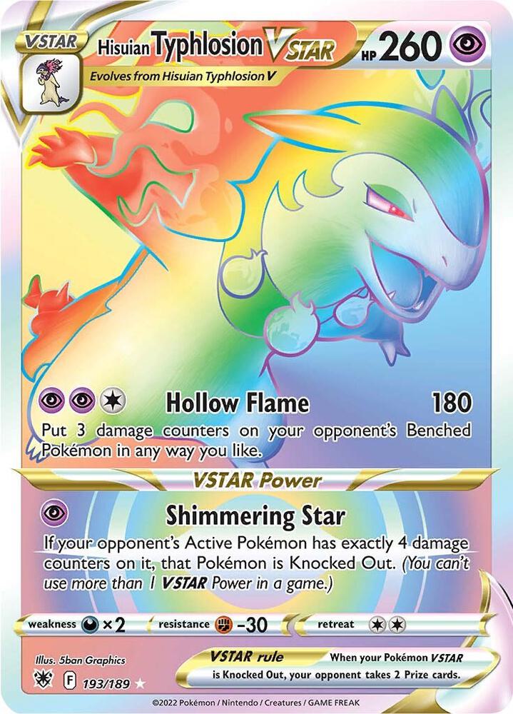 Hisuian Typhlosion VSTAR (Secret) - 193/189 Secret Rare SWSH10: Astral Radiance