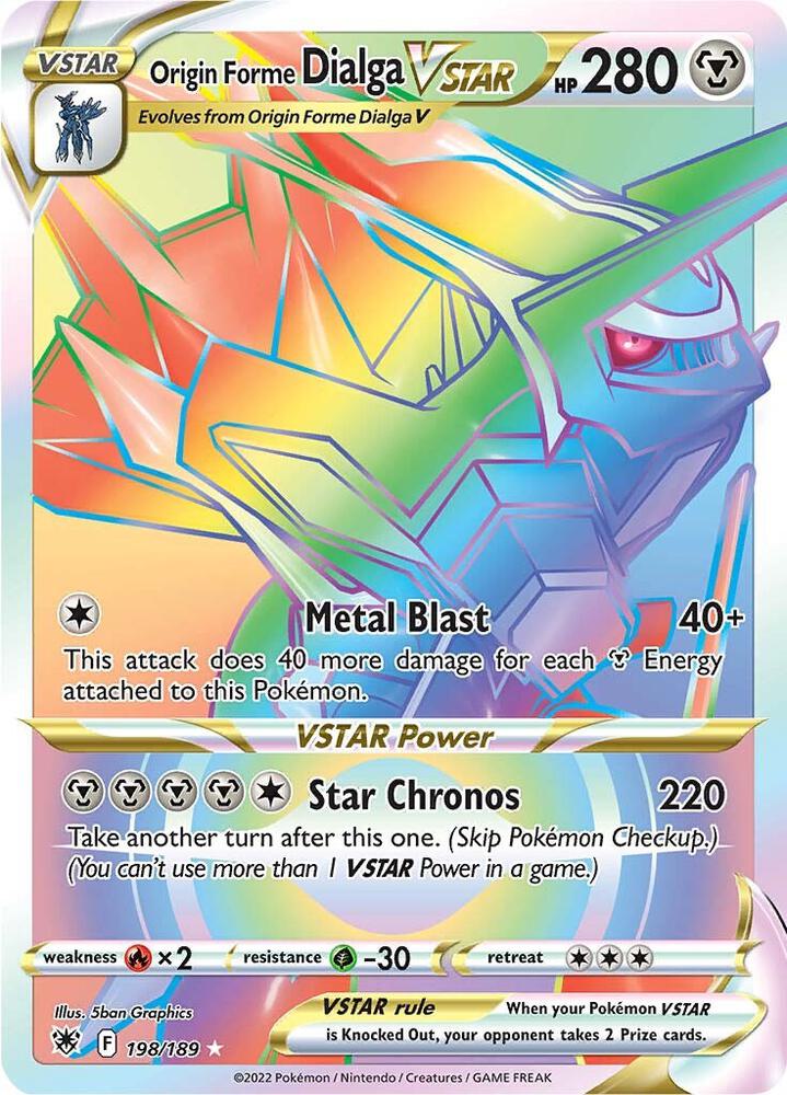 Origin Forme Dialga VSTAR - 198/189 (Secret) 198/189 Secret Rare Astral Radiance Pokémon card