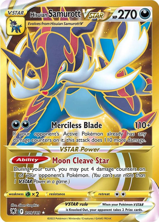 Hisuian Samurott VSTAR (Secret) (209) 209/189 Secret Rare Astral Radiance Pokémon card