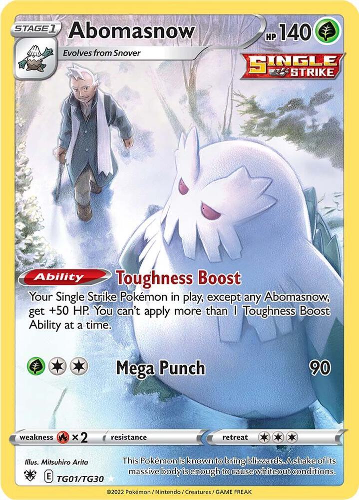 Abomasnow TG01/TG30 Ultra Rare Astral Radiance Trainer Gallery Pokémon card