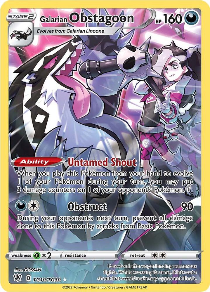 Galarian Obstagoon TG10/TG30 Ultra Rare Astral Radiance Trainer Gallery Pokémon card