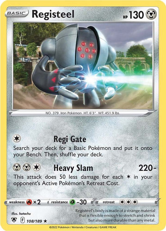 Registeel 108/189 Rare Astral Radiance Pokémon card