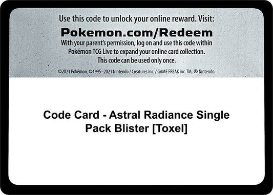 Code Card - Astral Radiance Single Pack Blister [Toxel] Code Card Pokémon card