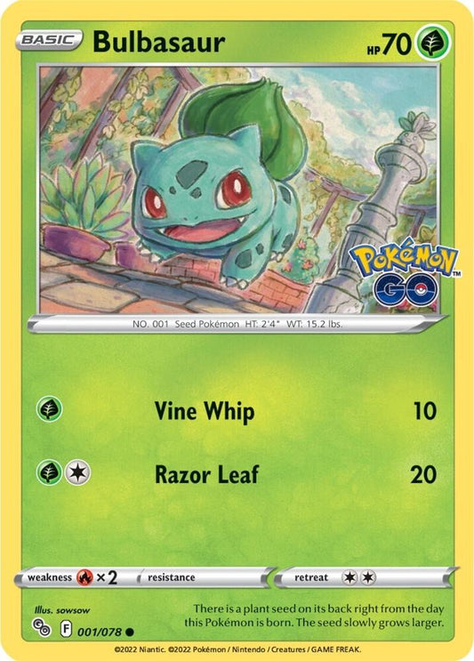 Bulbasaur 001/078 Common Pokemon GO Pokémon card