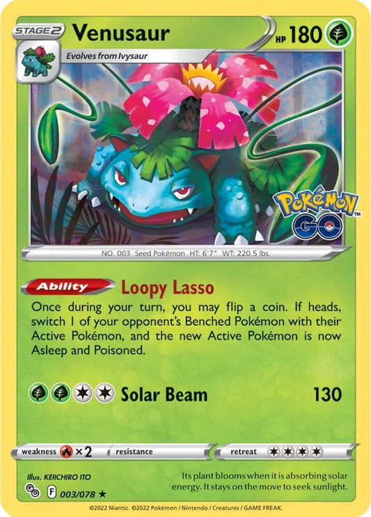 Venusaur 003/078 Holo Rare Pokemon GO Pokémon card