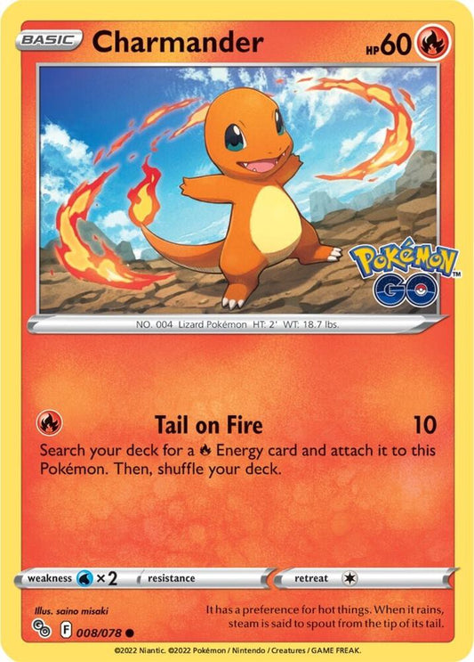 Charmander 008/078 Common Pokemon GO Pokémon card