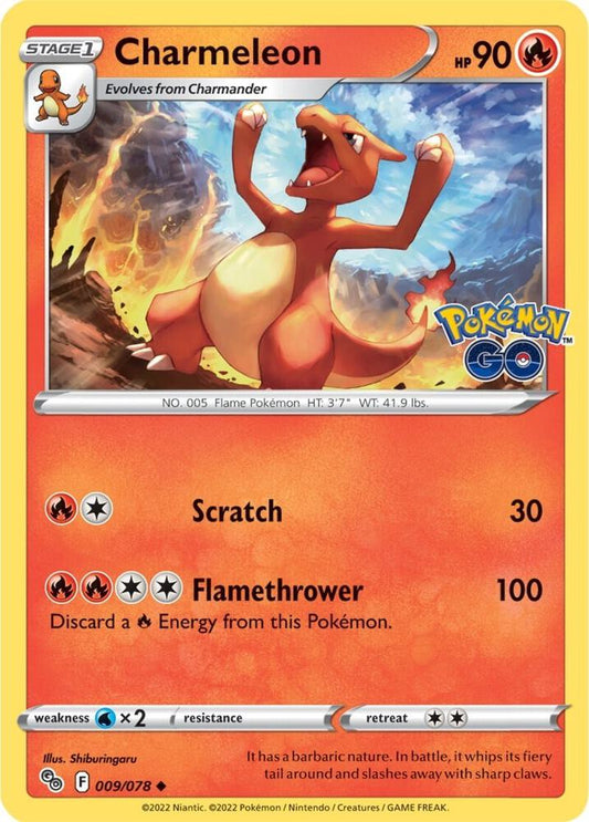 Charmeleon 009/078 Uncommon Pokemon GO Pokémon card