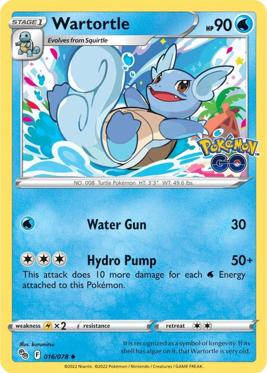 Wartortle 016/078 Uncommon Pokemon GO Pokémon card
